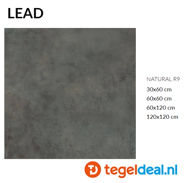 Supergres Irony, LEAD, 60x60 cm, metaallook tegels - €36,50 per m2 incl. btw