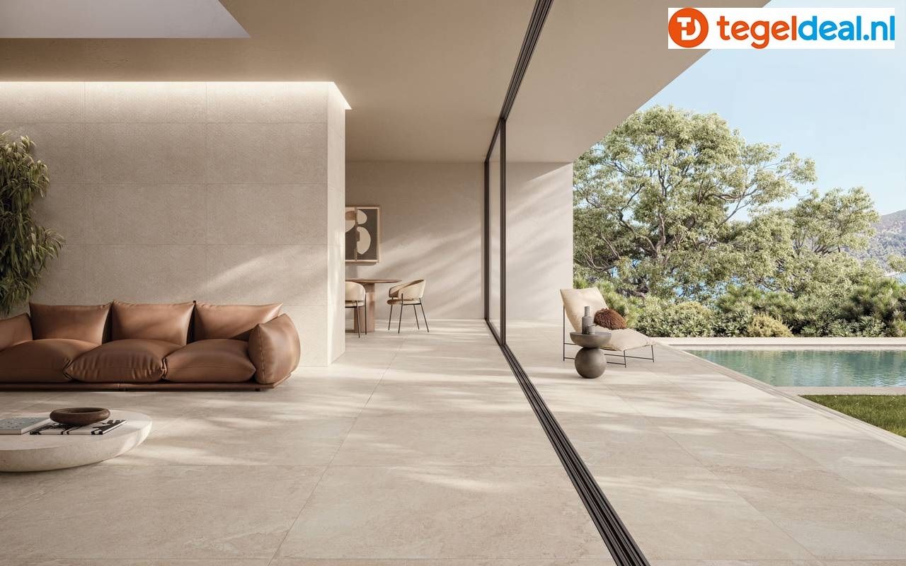 Supergres Whisper DUNE, 60x120x2 cm T_20, natuursteenlook terrastegels