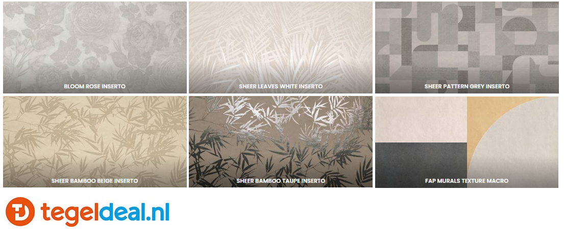 FAP, Murals en Exxtra 80x160 cm, wandtegels met decors
