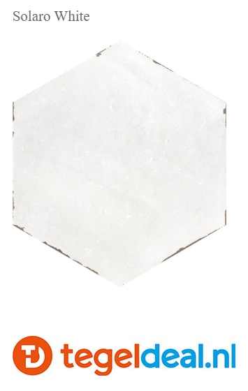 VLT en WDT Nanda Tiles, Capri SOLARO WHITE, 14x16 cm, hexagon