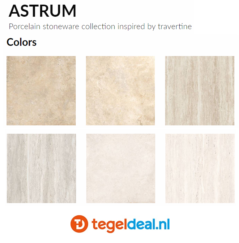 Supergres Astrum, LIGHT Vein Cut Naturale, 30x60 cm, travertin-look tegels 