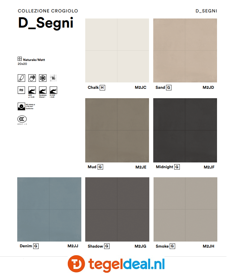 VLT Marazzi D_Segni, cementlook; 6 unikleuren, 18 patronen VLT Marazzi D_Segni, cementlook; 6 unikleuren, 18 patronen