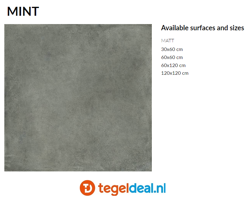 Supergres Your Match MINT, 120x120 cm, MMN1 cementlook tegels