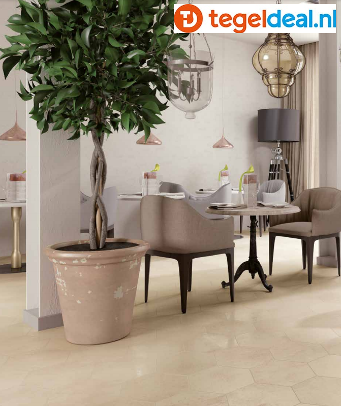 Castelvetro, Fusion Esagona Lato15 Bianco, CFU1E, hexagon