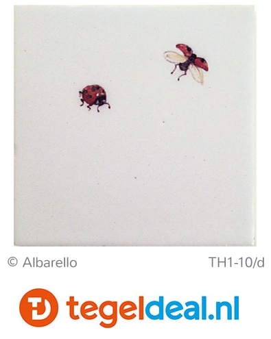 TH1-10 Lieveheersbeestjes, 13 x 13 cm, handbeschilderd