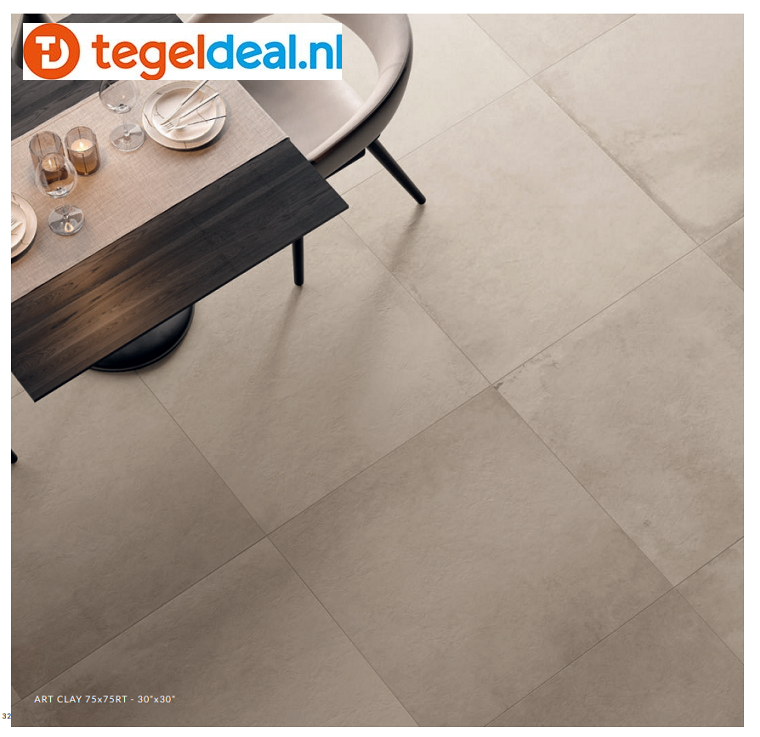 Supergres Art Clay, 120x120 cm, A12Y, betonlook tegels