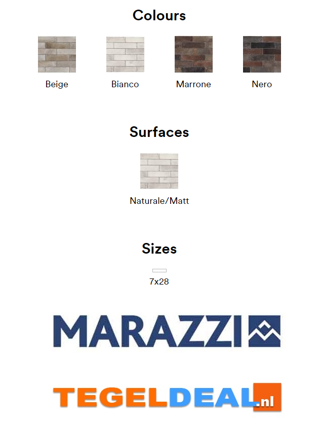 VLT Marazzi Terramix, 7x28 cm baksteenlook
