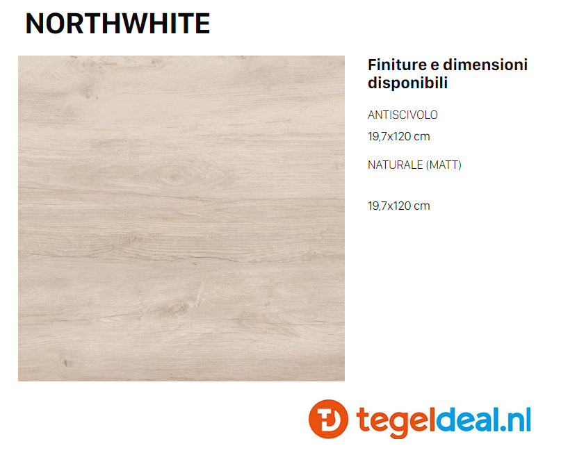 Supergres Travel Northwhite, 20x120 cm, TNW2, houtlook tegels