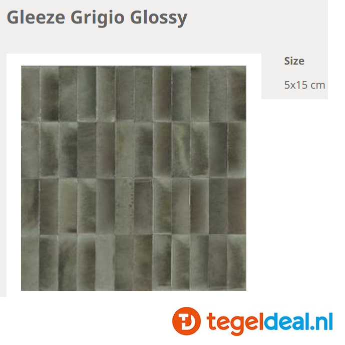 WDT Ragno Gleeze GRIGIO, 5x15 cm, R8HS 