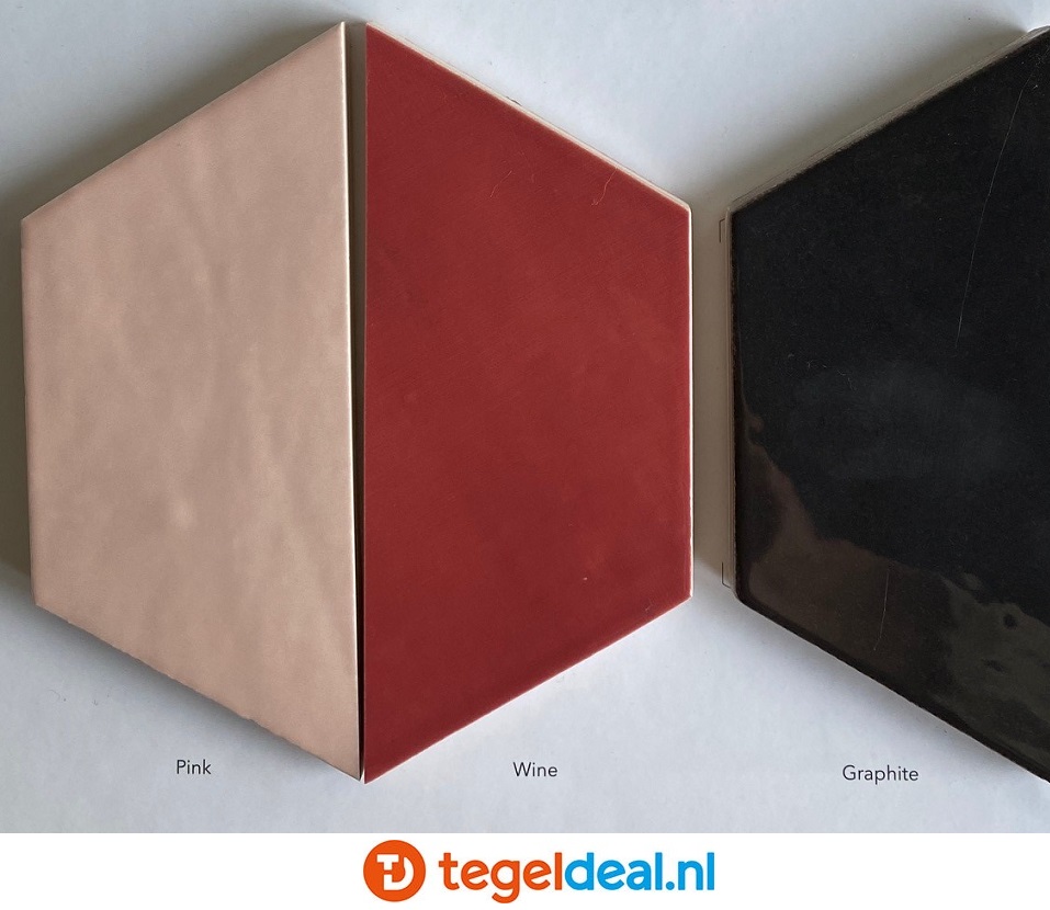 WOW Design, Zellige Hexa PINK, 10,8x12,4 cm, hexagon wandtegels 