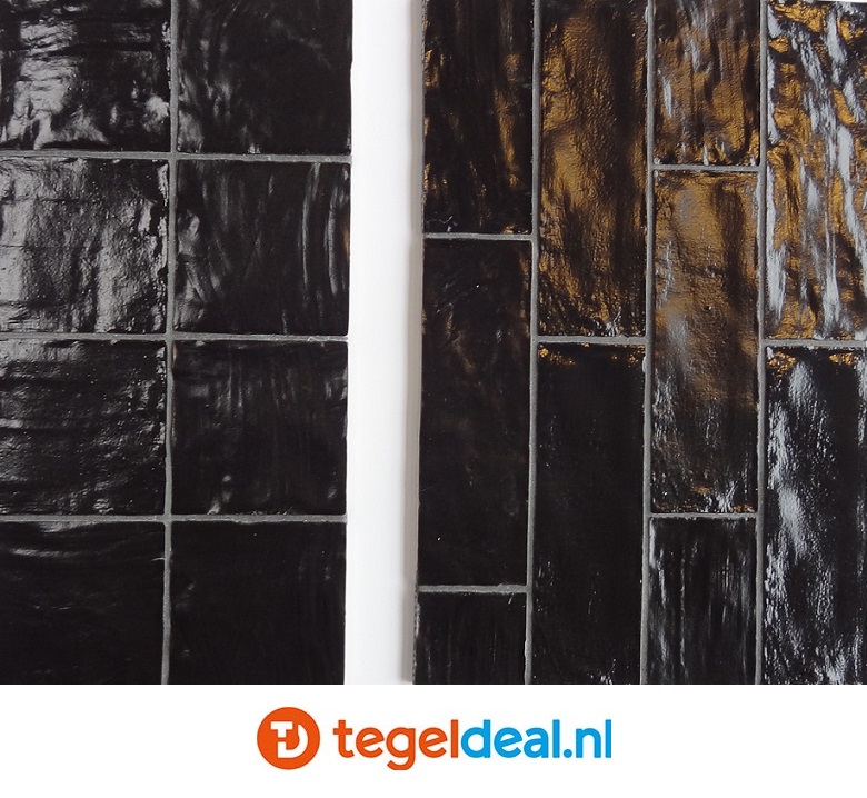 Equipe, Mallorca BLACK, 6,5x20 cm, art 23256, handvorm wandtegels
