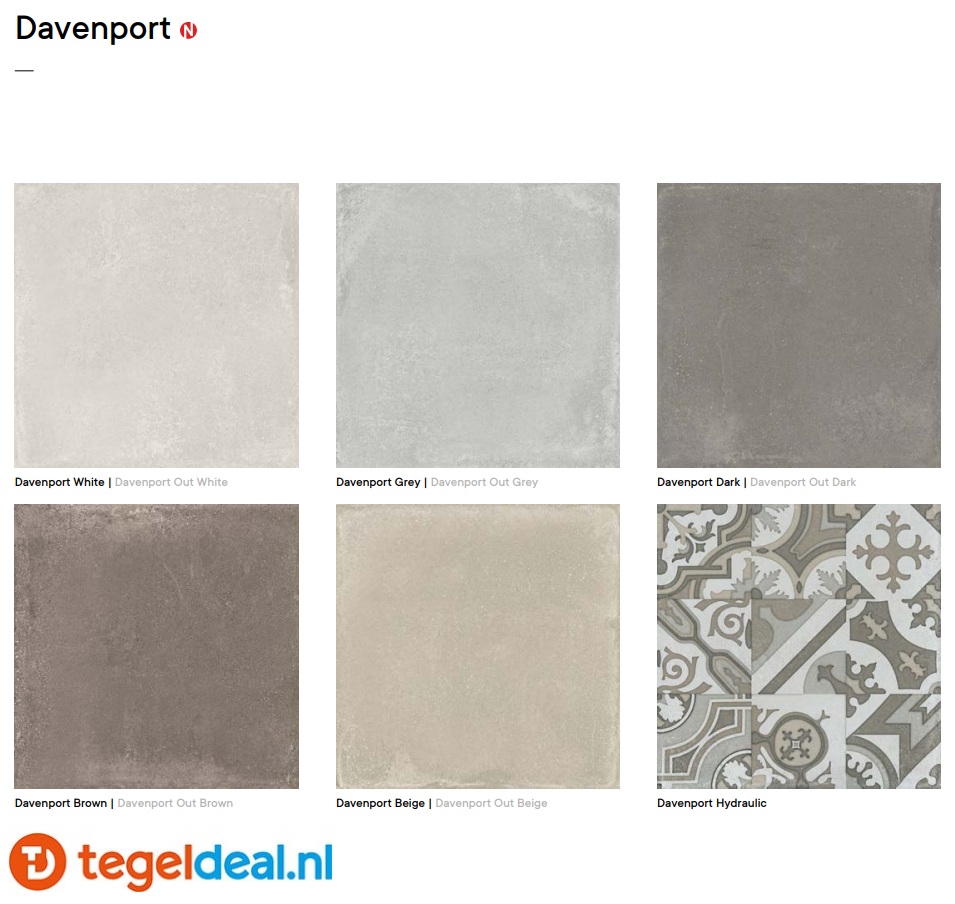 Argenta Davenport, cementlook tegels voor binnen en buiten 
