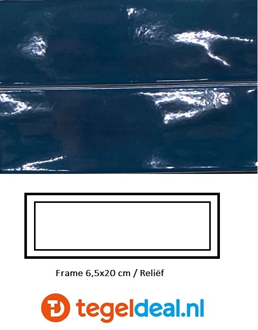 Equipe, Island SLATE BLUE, Frame 6,5x20 cm, art. 31203, reliëf wandtegels