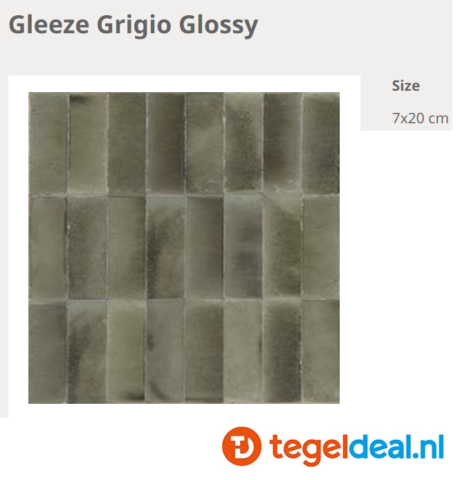 WDT Ragno Gleeze GRIGIO, 7,5x20 cm, R8HD