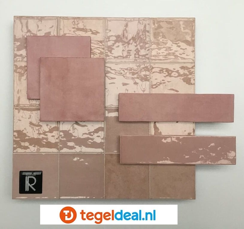 Revoir Paris, Atelier Vieux Rose, 10x10 cm glans, handvorm wandtegels