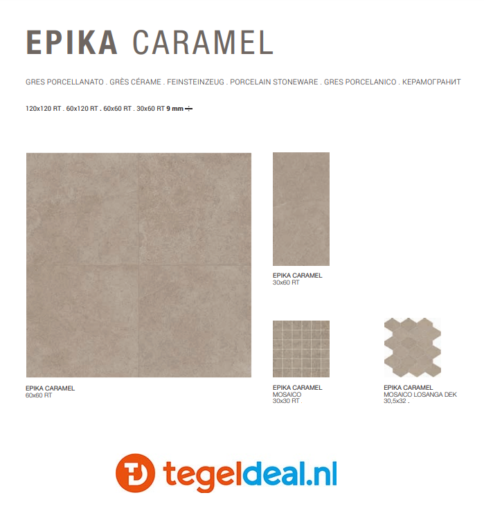 VLT Supergres Epika Caramel, 60 x 60 cm
