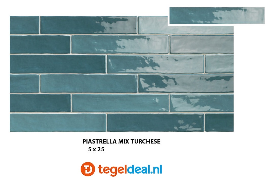 Natucer Piastrella Mix, 5x25 cm wandtegels Natucer Piastrella Mix, 5x25 cm wandtegels