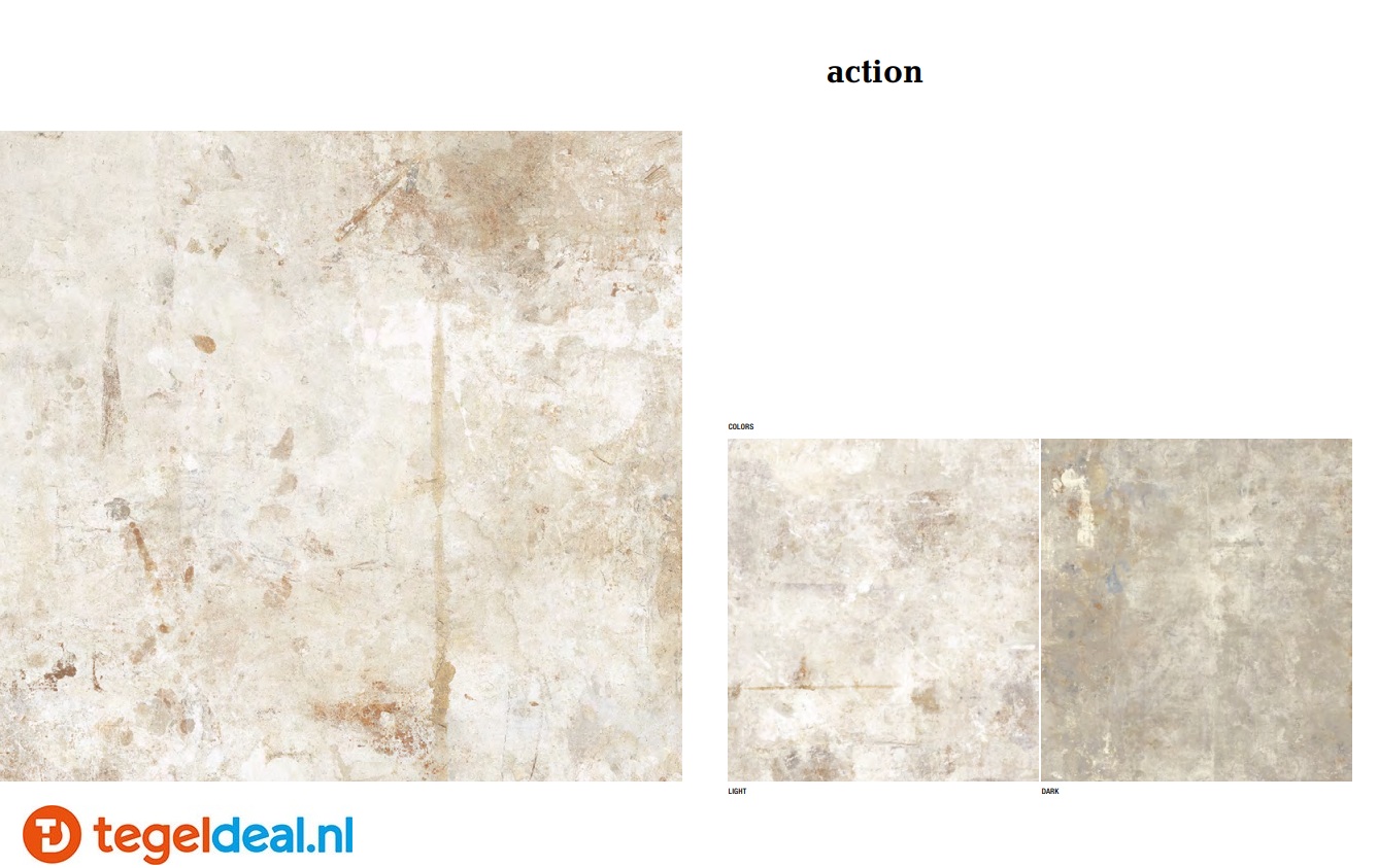 Fondovalle Action, cementlook tegels voor vloer en wand