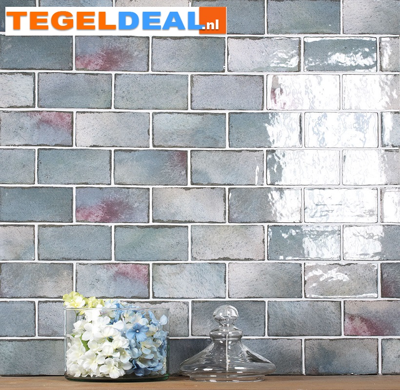 WDT Nanda Tiles, Manhattan, Skyline Blue, 7,5x15 cm