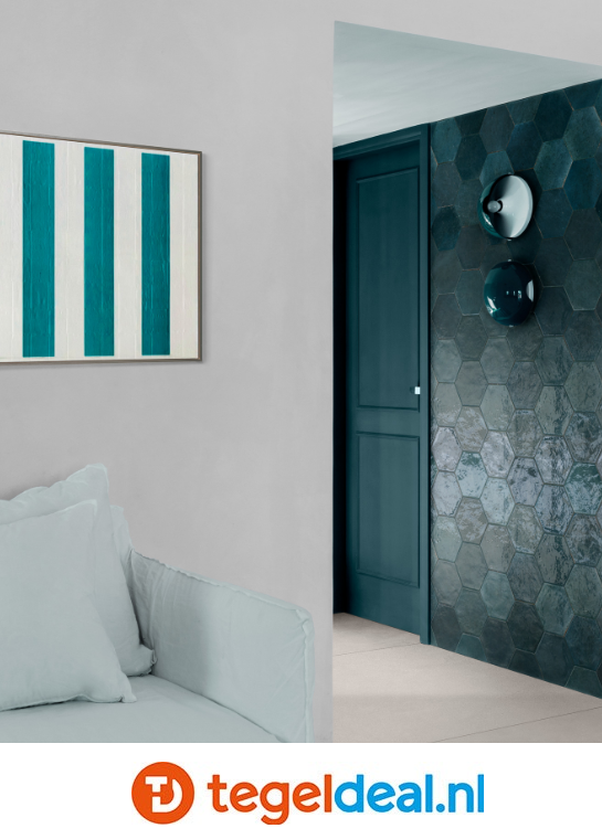 Marazzi Lume BLU, 21x18,2 cm MFFF, hexagon tegels