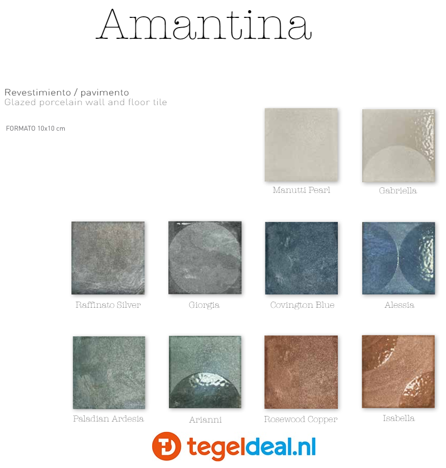 Nanda Tiles, Amantina, 10x10 cm, vloer- en wandtegels Nanda Tiles, Amantina, 10x10 cm, vloer- en wandtegels