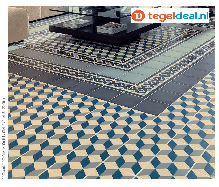 Vives 1900 GUELL 1, 20x20 cm, patroontegels Vives 1900 GUELL 1, 20x20 cm, patroontegels