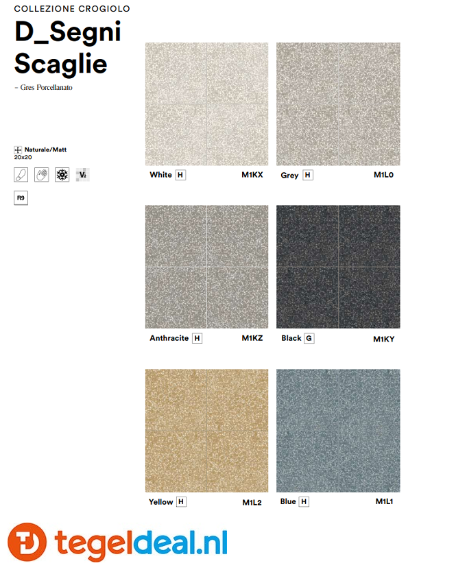 Marazzi, D_Segni SCAGLIE, 20x20 cm, terrazzolook tegels