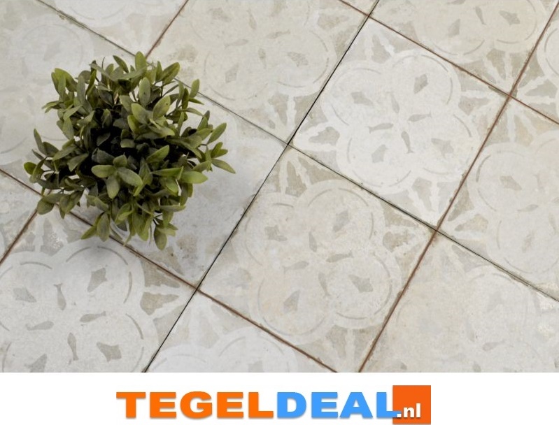 Peronda, Fs Aurora WHITE, 45x45 cm, vintage patroontegels