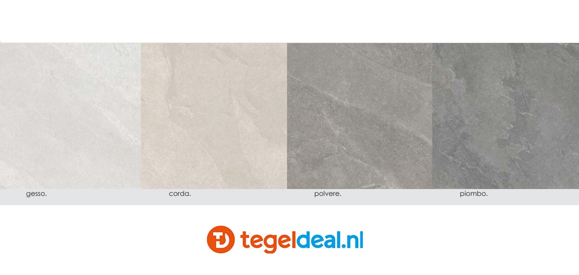 Ermes Aurelia, Ark Polvere, 80x80 cm Nat., natuursteenlook tegels
