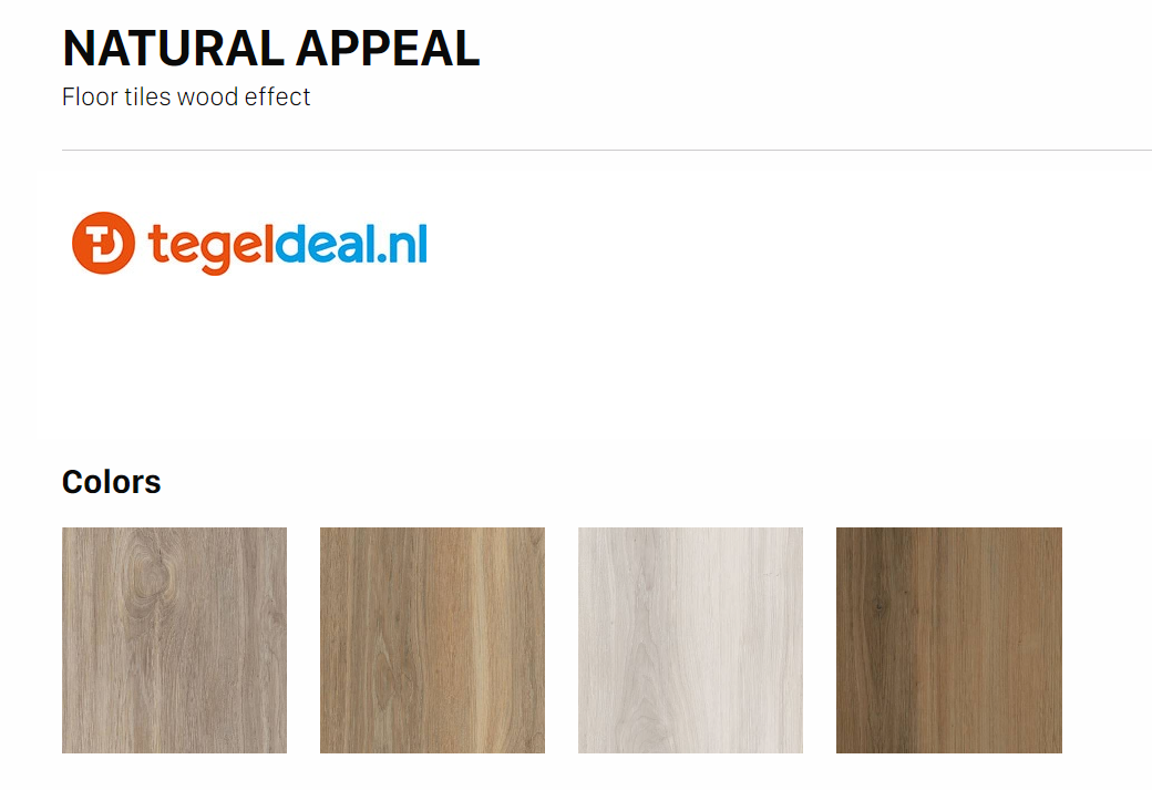 Supergres Natural Appeal Almond, 7,5x60 cm, NA6Ø, houtlook tegels