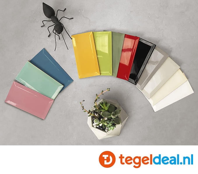 Mainzu, Metrotegels, collectie Bevelled - series: Plus Bissel, Settecento en Solid White 
