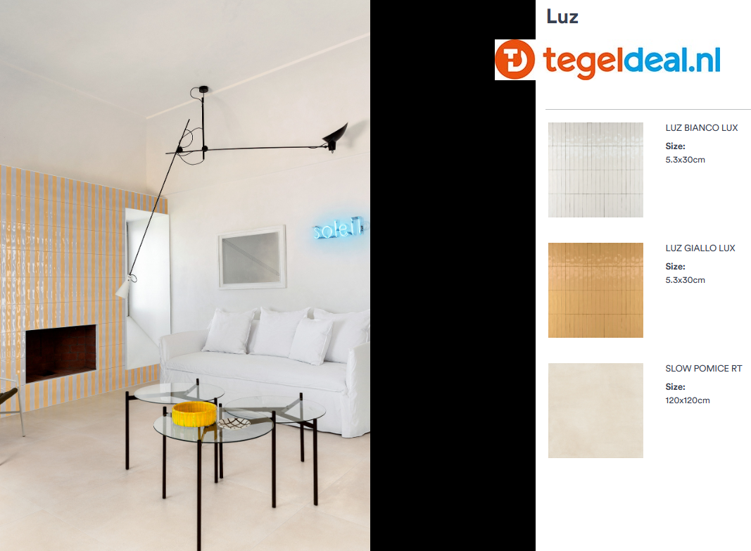 Marazzi Luz GIALLO, 5,3x30 cm MFLJ, wandtegels 