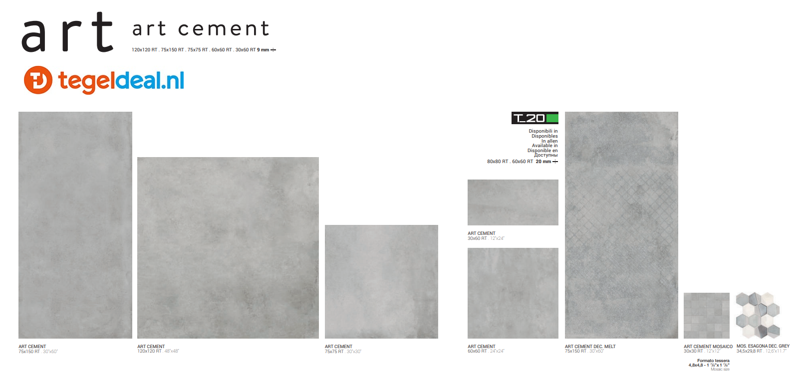 VLT Supergres Art Cement, 30 x 60 cm