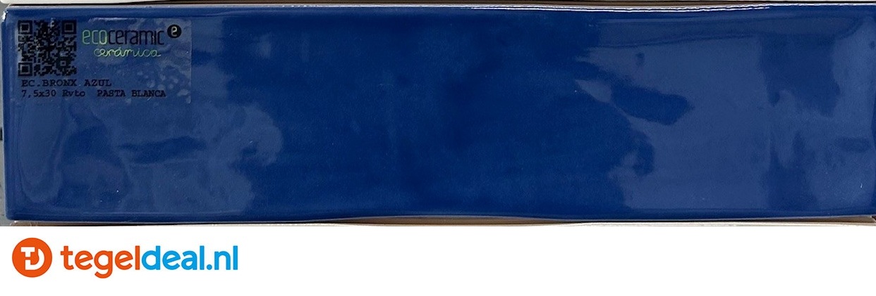 Ecoceramic, Bronx AZUL, 7,5x30 cm, handvorm wandtegels