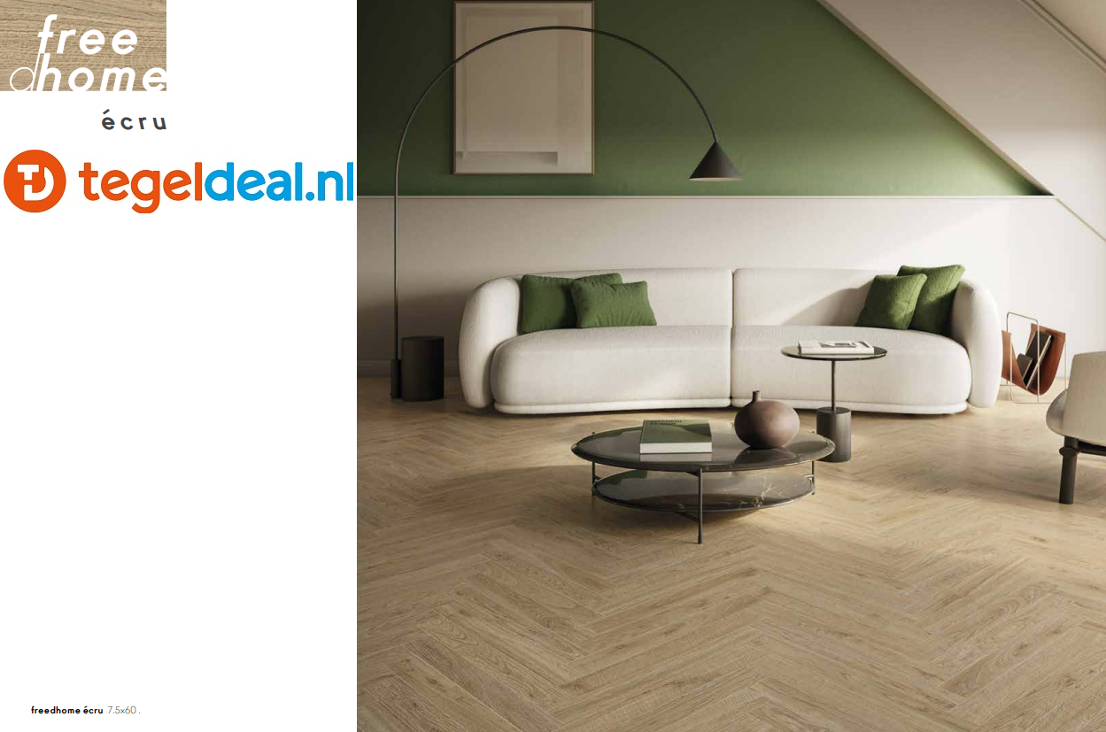 Supergres Freedhome ECRU, 7,5x60 cm, houtlook tegels