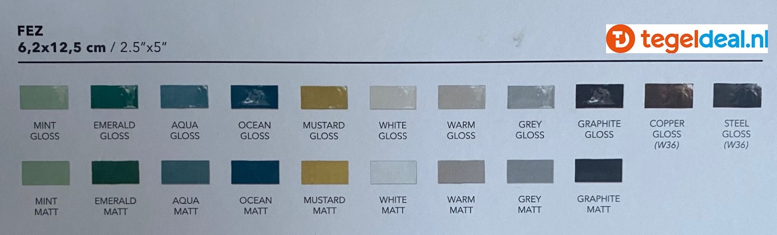 WOW Design, Fez EMERALD Gloss, 6,2x12,5 cm handvorm wandtegels