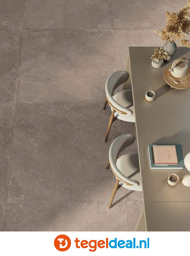 Supergres Whisper EARTH, 60x60 cm, natuursteenlook tegels  