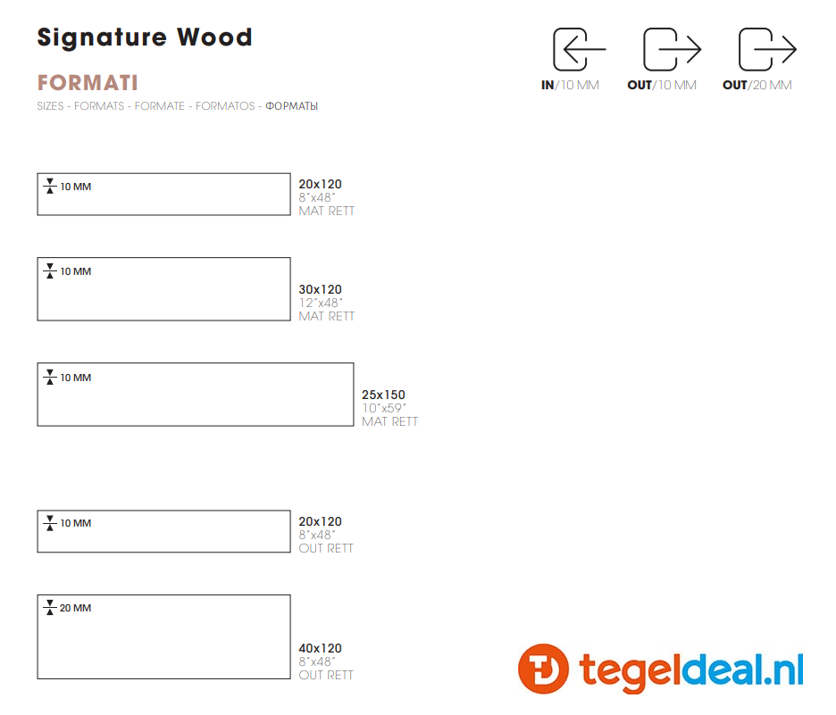 VLT en TRT DOM Signature Wood, houtlook tegels VLT en TRT DOM Signature Wood, houtlook tegels