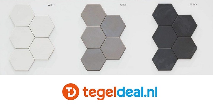 Equipe, Kromatika BLACK, 26467, 11,6x10,1 cm, hexagon tegels