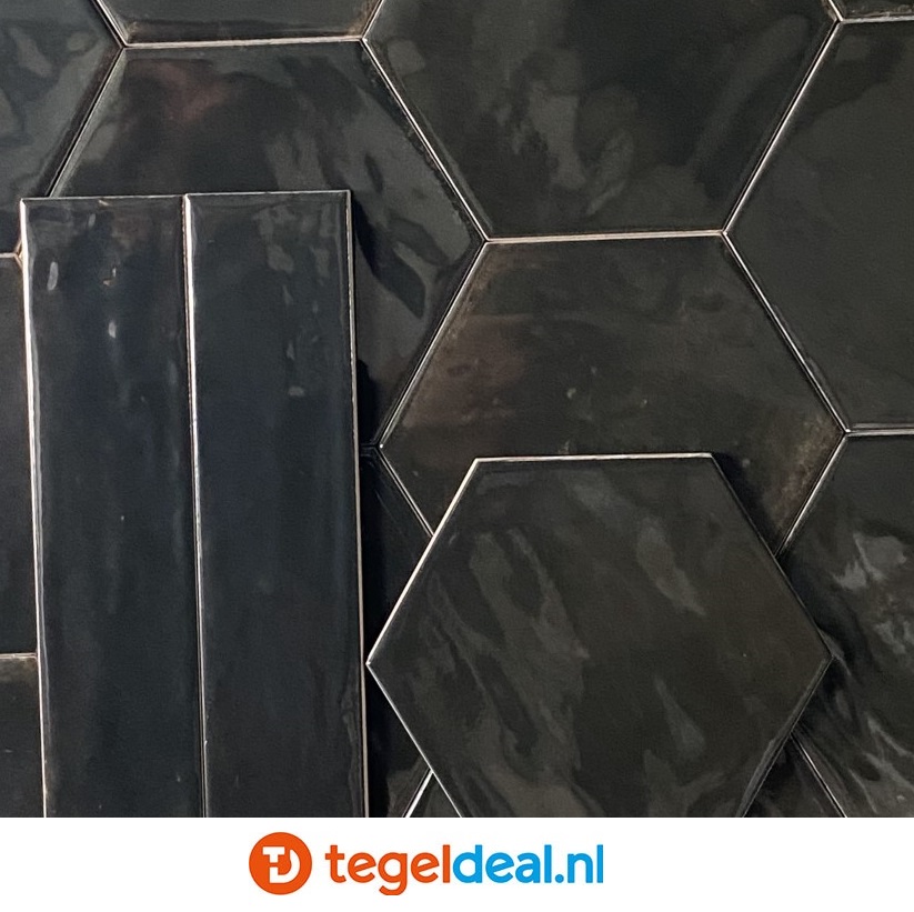 Ribesalbes Hope NERO GRAPHITO mat, 15x17,3 cm hexagon tegels Ribesalbes Hope NERO GRAPHITO mat, 15x17,3 cm hexagon tegels