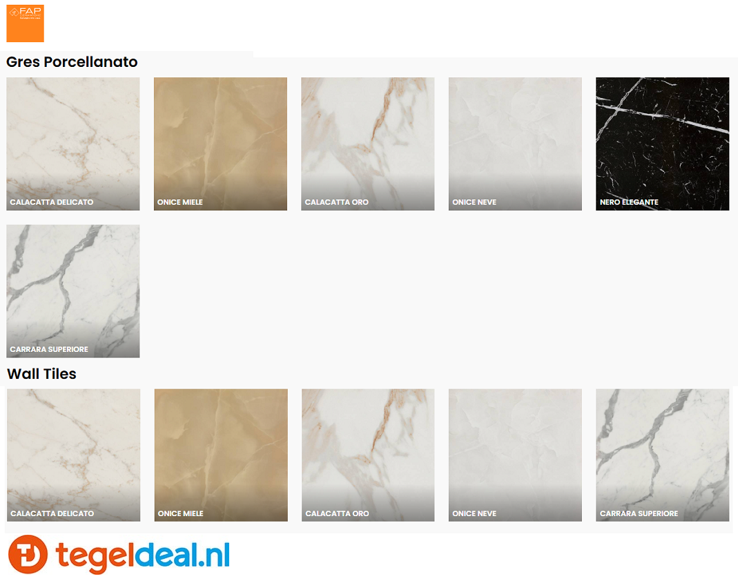 FAP, Roma Gold, marmerlook tegels 