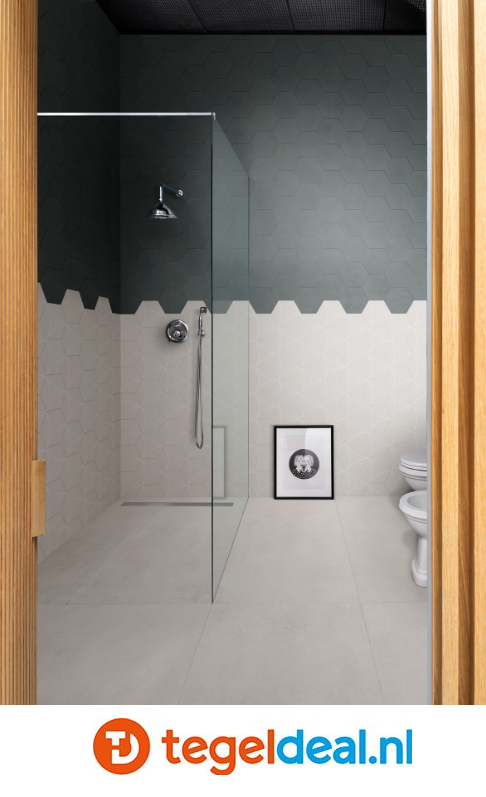 Marazzi Cementum INDIGO, 21x18,2 cm Nat., M9VT, hexagon cementlook tegels