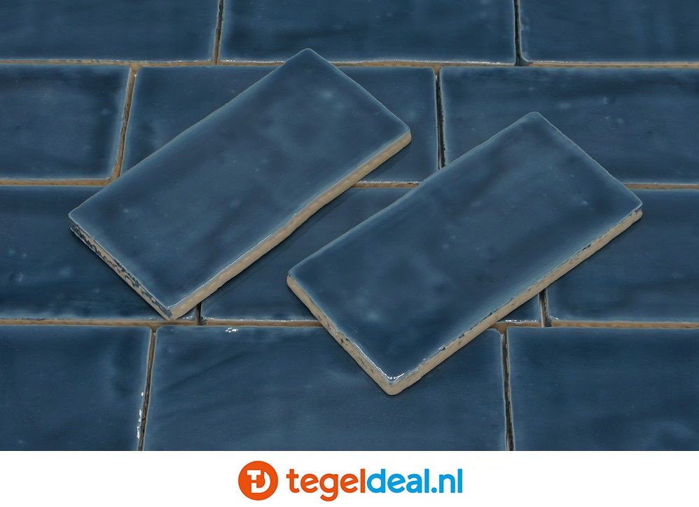 Life, Evolution SEA BLUE, 7,5x15, 7,5x30 cm, handvorm wandtegels   