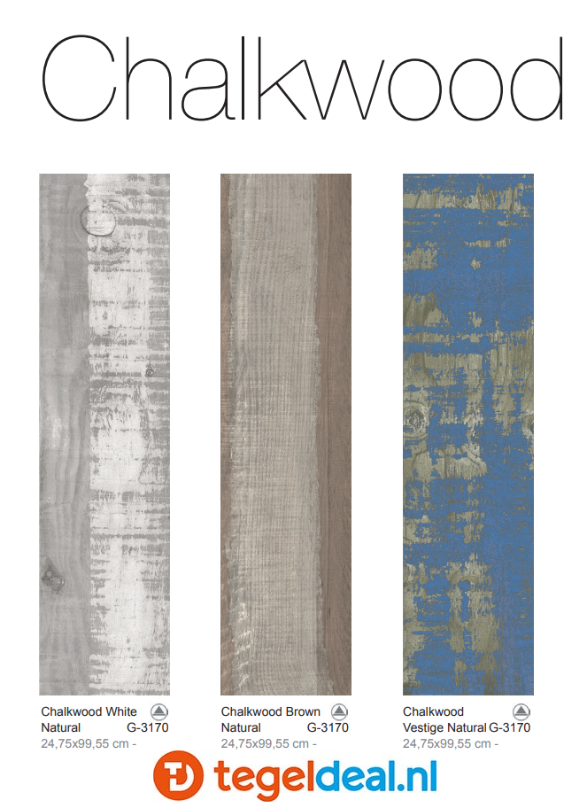 VLT Aparici Chalkwood 25x100 cm, vintage houtlook tegels