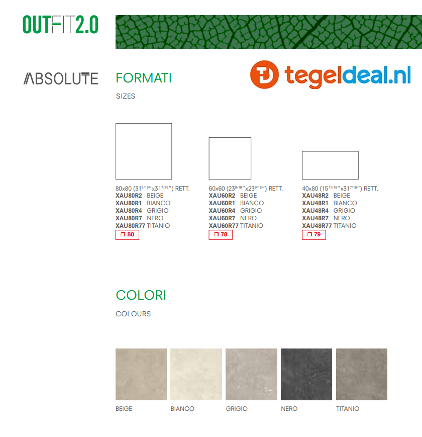 Castelvetro, Absolute, natuursteen-look terrastegels