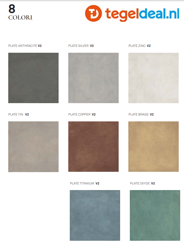 KEOPE Plate BRASS, 60x120 cm, metaallook tegels
