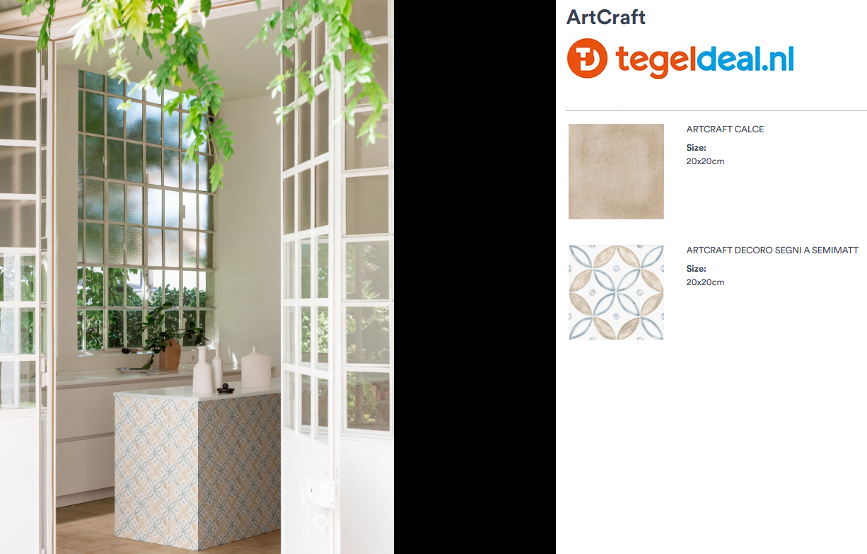 Marazzi ArtCraft BIANCO SEGNI-A, 20x20 cm MH9C, decortegels 