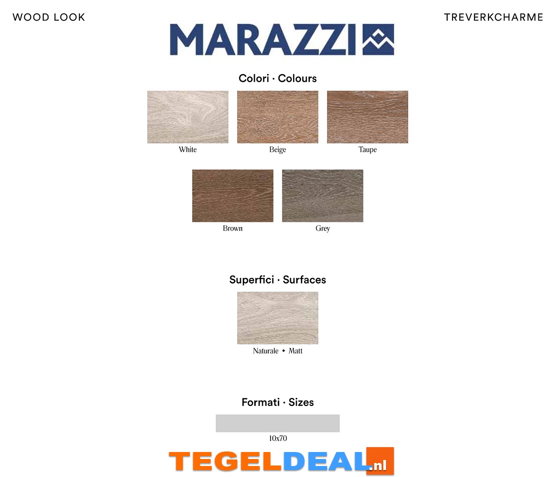 VLT Marazzi Treverkcharme, 10x70 cm houtlook 