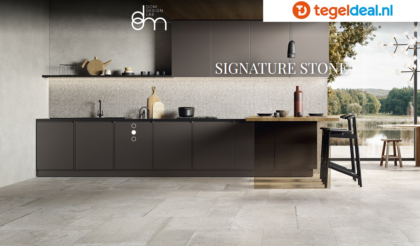 DOM Signature Stone WHITE, 7,5x60 cm Chevron, natuursteenlook tegels  