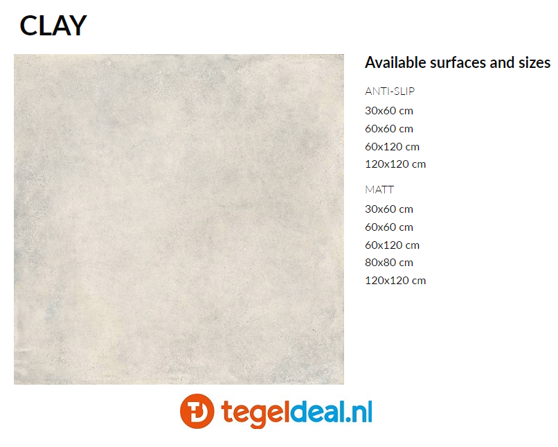 Supergres Your Match CLAY, 60x120 cm GRIP, MLG6 cementlook tegels